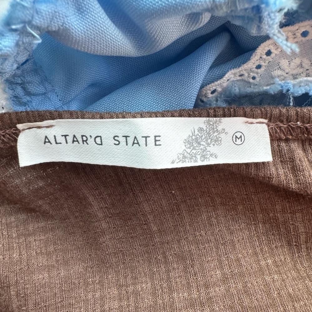 Altar'd State Brown Ruched Blouse - Picture 4 of 4